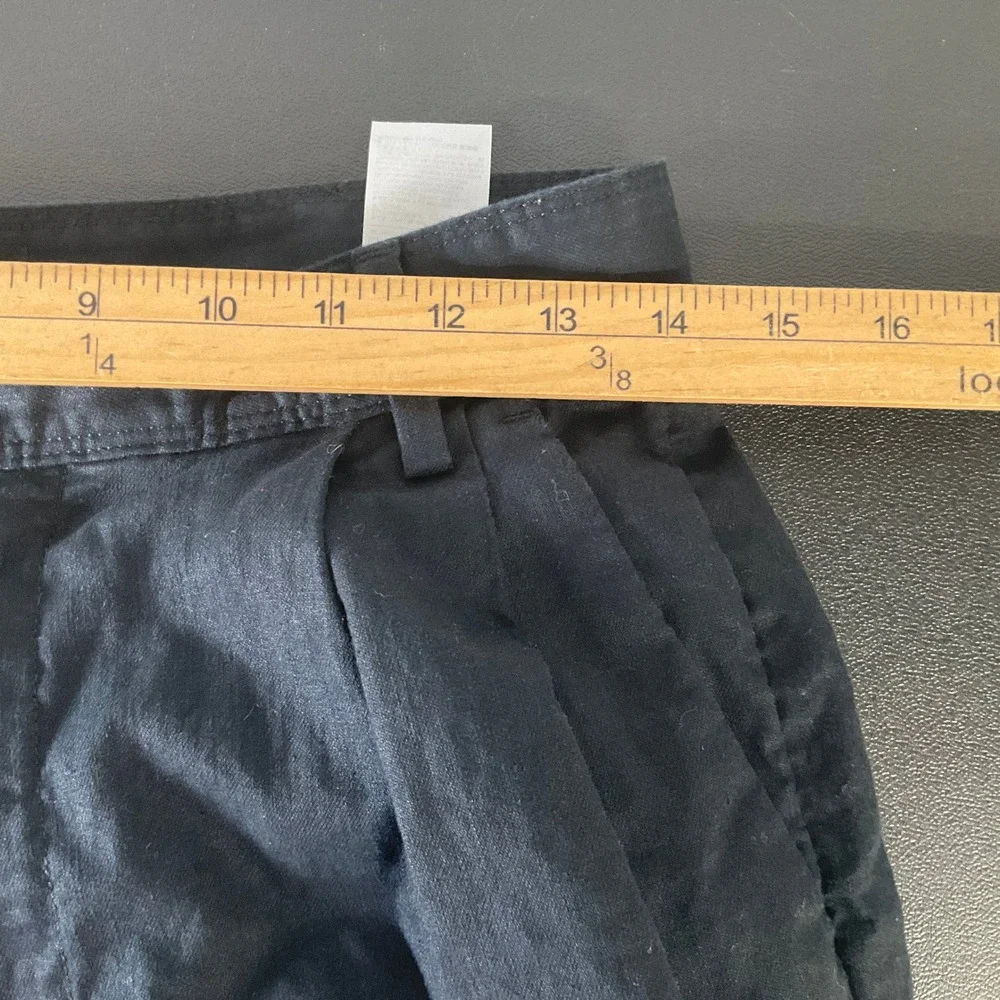 Banana Republic Pants Womens 4 Black Linen‎ Cotton Wide Leg Pleated Minimalist